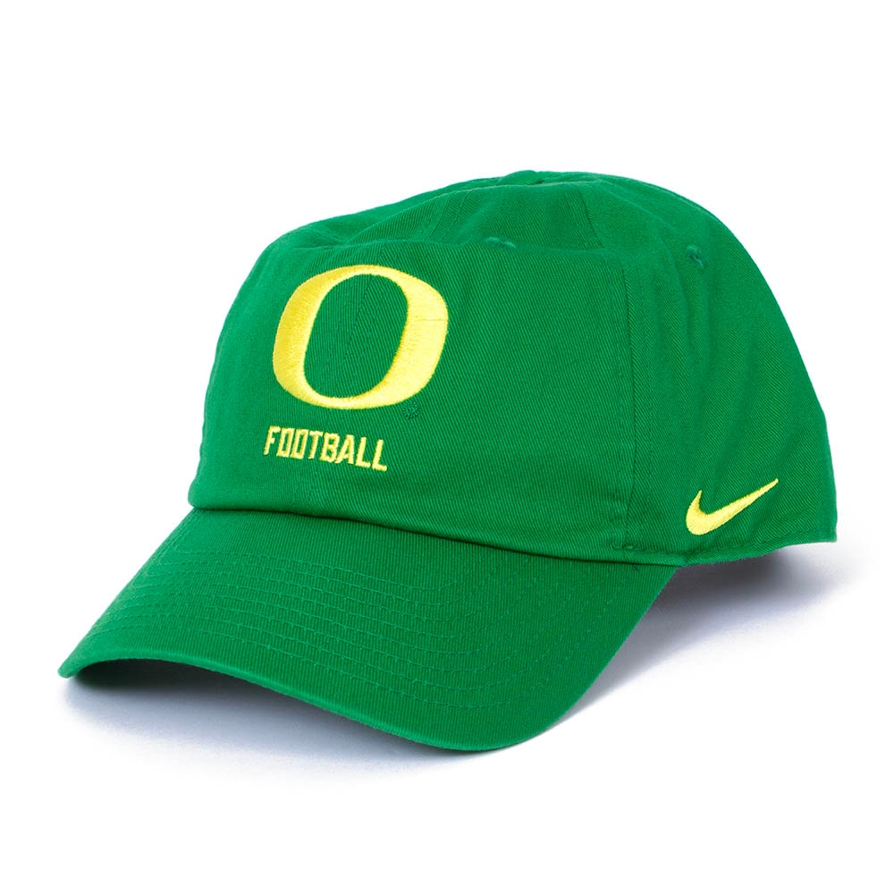 Classic Oregon O, Nike, Green, Curved Bill, Cotton, Accessories, Unisex, Football, Twill, Unstructured, Adjustable, Hat, 882941